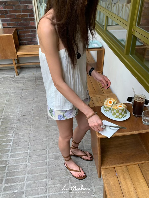 復古花牛仔布短褲